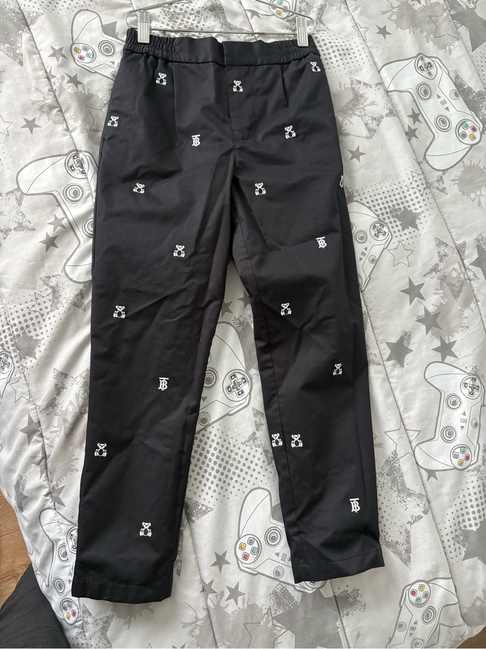 Burberry Black Logo-Embroidered Kids Casual Pants